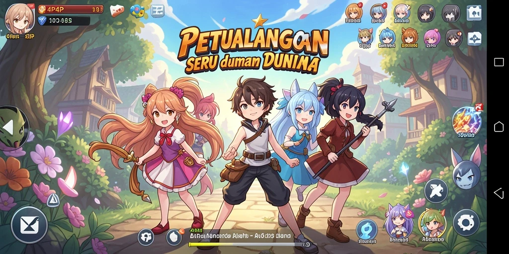 Tangkapan layar utama menunjukkan aksi seru gameplay Anime.