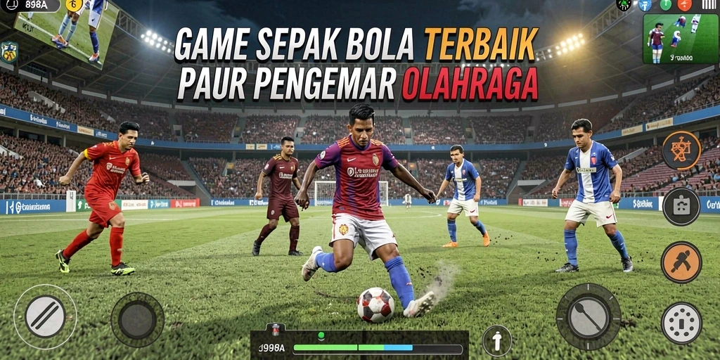 Tampilan gameplay mendebarkan dari 898A dengan aksi sepak bola yang intens.