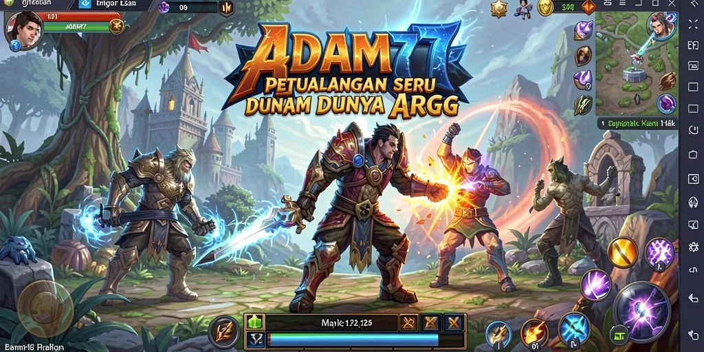 Screenshot gameplay ARPG ADAM77 yang menakjubkan.