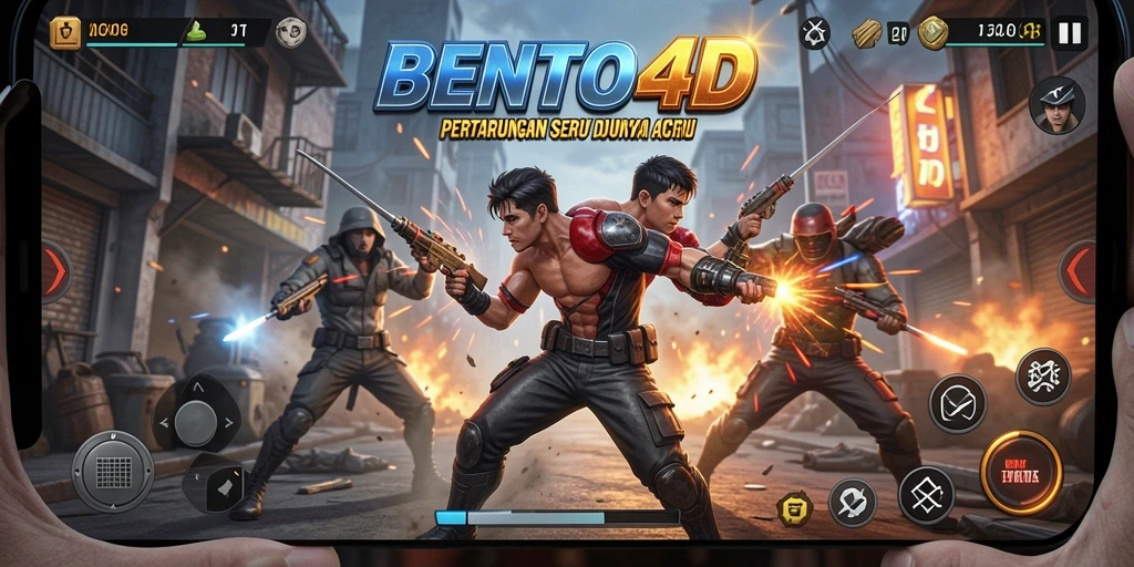 Screenshot gameplay BENTO4D yang menegangkan dan penuh aksi.