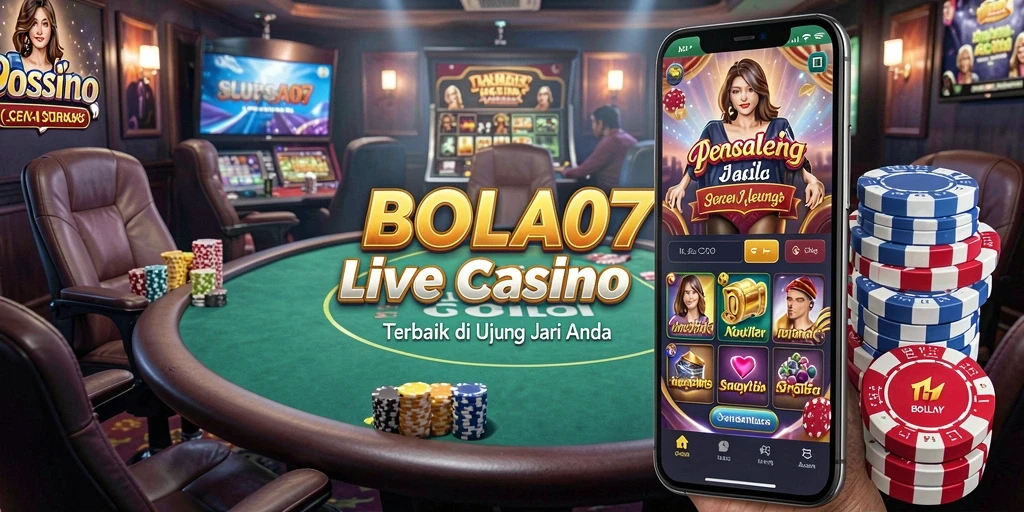 Screenshot menampilkan dealer profesional dalam permainan Live Casino BOLA07.