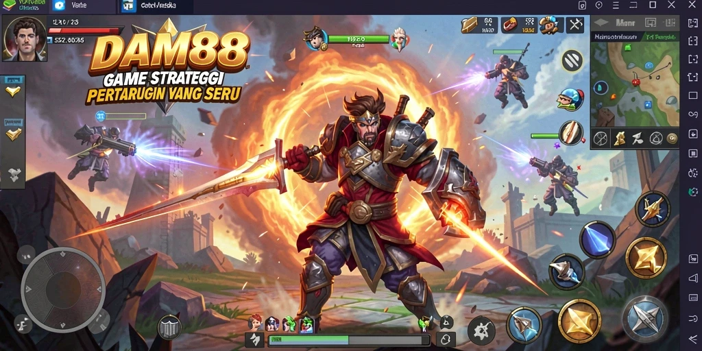 Tangkapan layar gameplay DAM88 yang menyoroti pertempuran strategis.