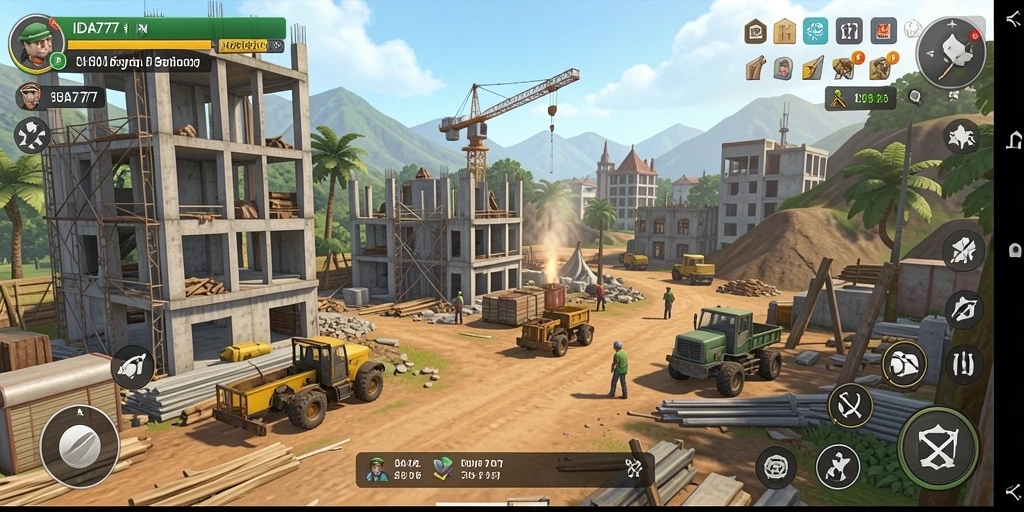 Tampilan gameplay menarik dari IDA777 yang menunjukkan pembangunan kerajaan.