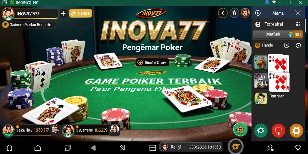 Tampilan gameplay Poker yang seru di INOVA77.
