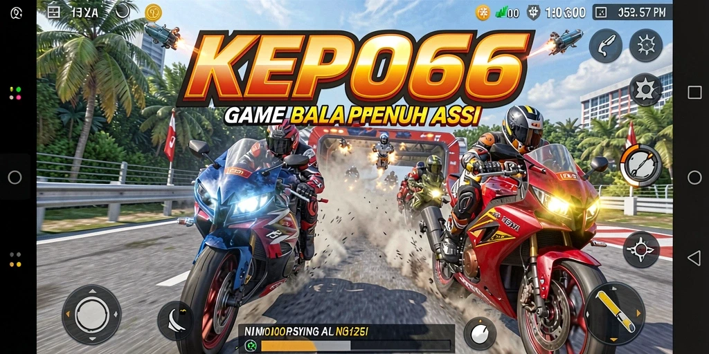 Menampilkan gameplay balap motor yang mendebarkan di KEPO66.