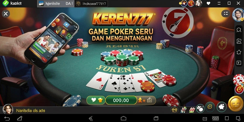 Tampilan gameplay Poker yang mendebarkan di KEREN777.