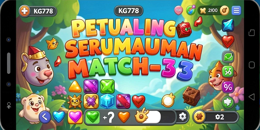 Tampilan gameplay seru dalam KG778 dengan warna-warni menarik.