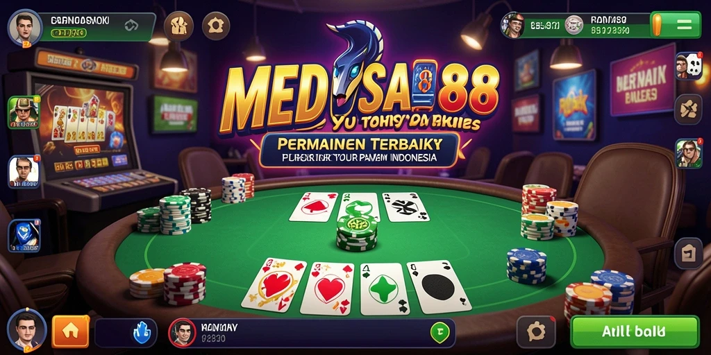Tampilan gameplay Poker MEDUSA88 yang seru dan menarik.