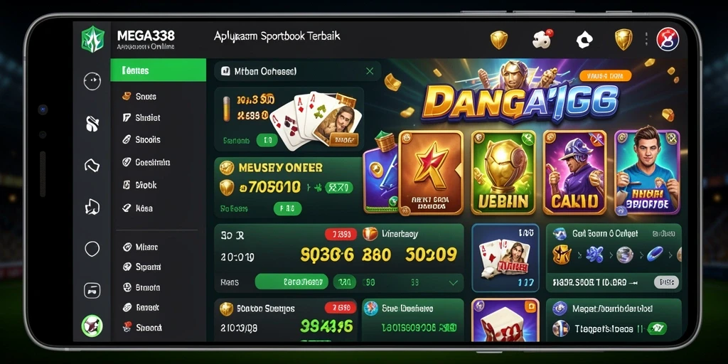 Tampilan antarmuka MEGA338 yang menarik dan informatif untuk taruhan Sportsbook.