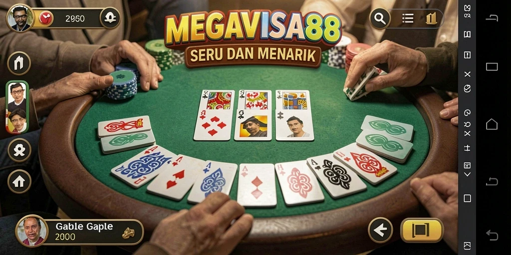 Tampilan gameplay seru MEGAVISA88 yang menggugah semangat bermain Gaple.