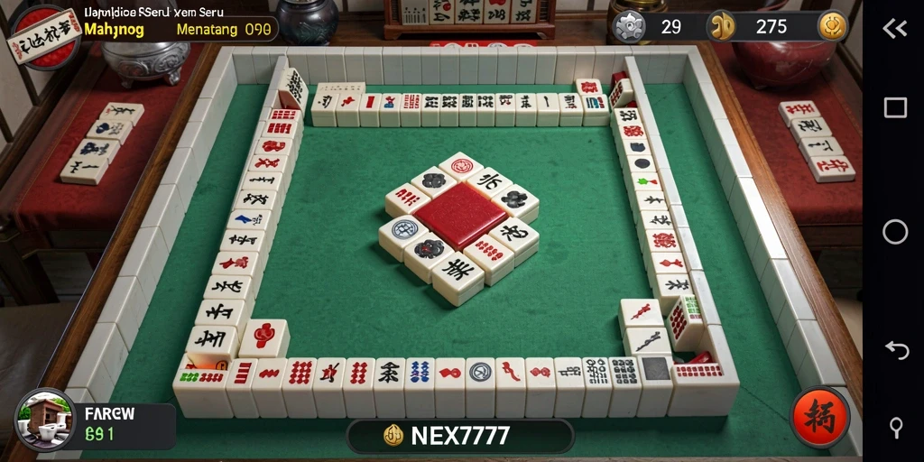 Tampilan screenshot utama NEX777 menampilkan gameplay Mahjong yang menantang.