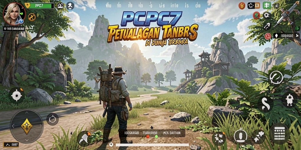 Tampilan gameplay menarik dari PCPC7 di dunia terbuka.