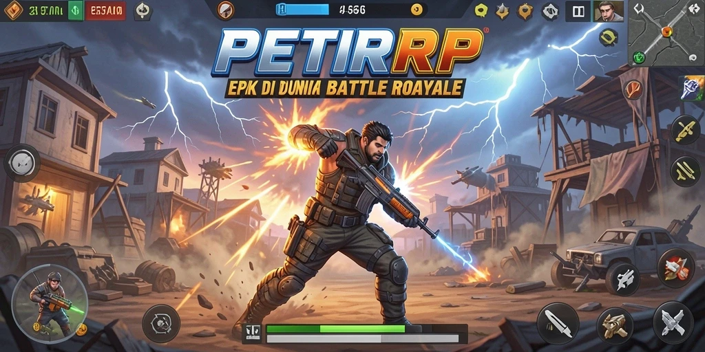 Tangkapan layar PETIRRP menampilkan momen seru pertarungan Battle Royale.