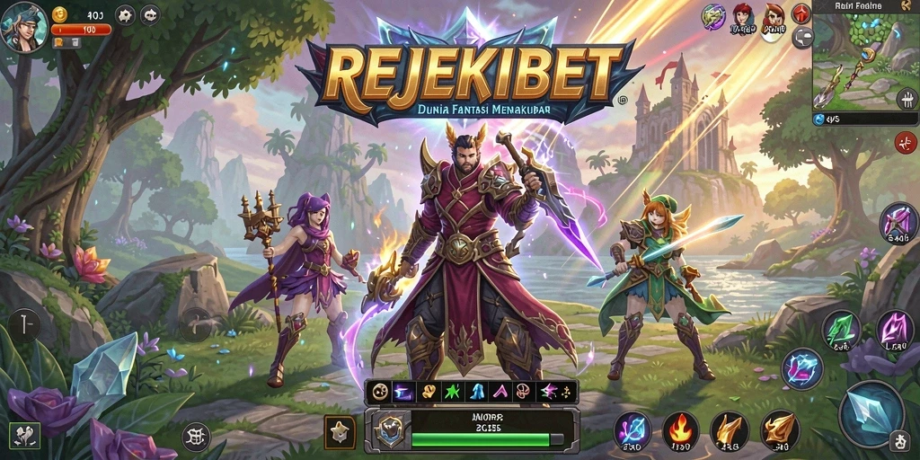 Tampilan gameplay seru dalam dunia fantasi REJEKIBET.