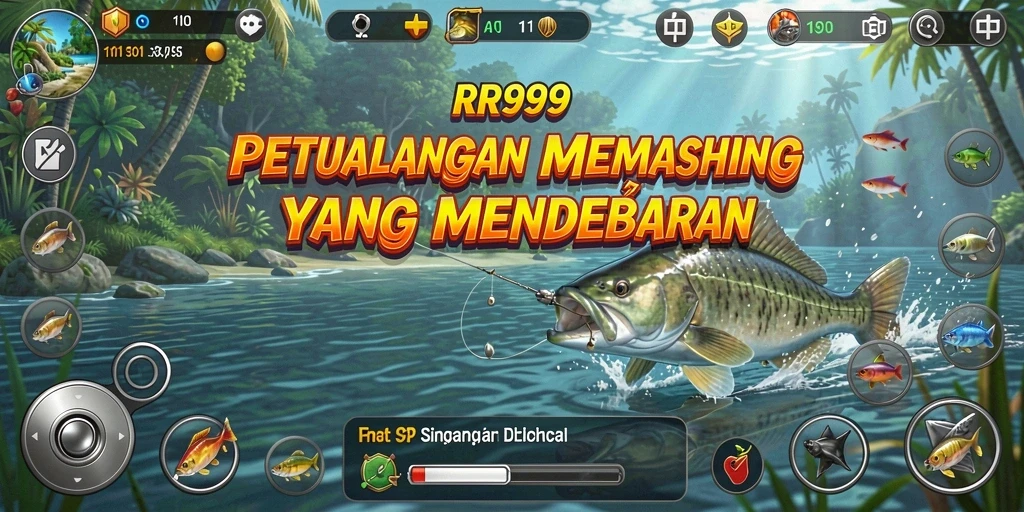 Tangkapan ikan besar dalam gameplay RR999 ditampilkan dengan grafis menakjubkan.