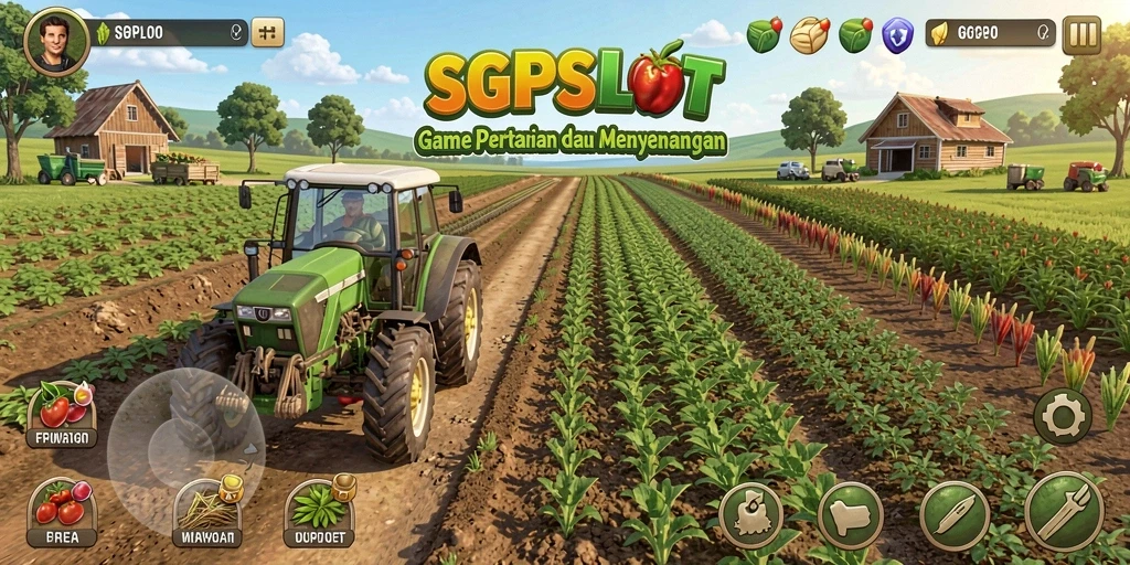 Tampilan gameplay SGPSLOT yang seru dan interaktif di lahan pertanian.
