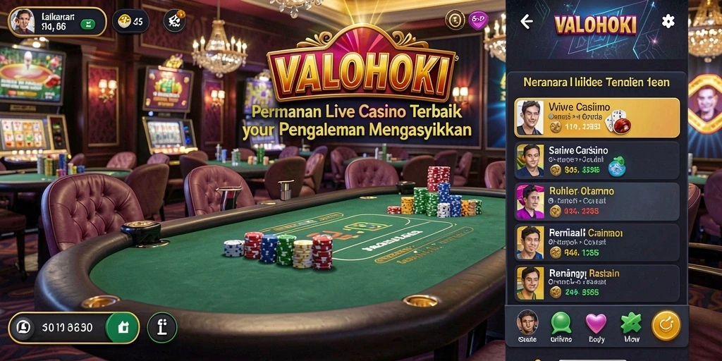 Screenshot VALOHOKI menunjukkan gameplay Live Casino yang mendebarkan dan interaktif.