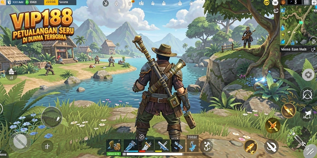 Screenshot menunjukkan momen epik dalam petualangan Open World.